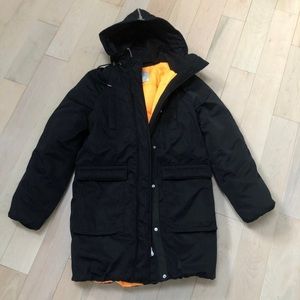 American eagle long oversized black puffer warm coat xs